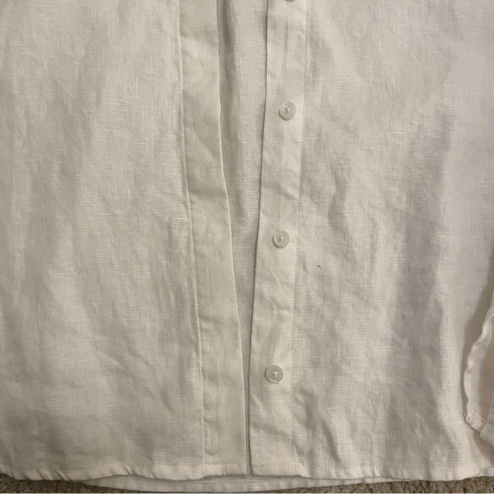 Reformation White Button-Down Linen Blend Shirt - Picture 6 of 10